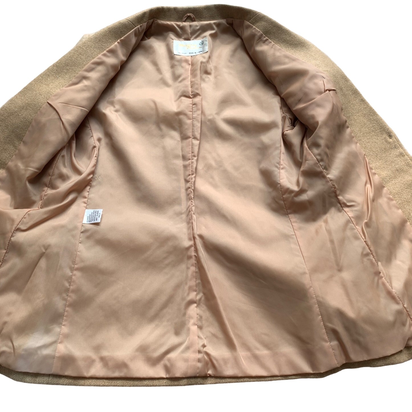 Vintage Marianne Fashion Tan Wool Blazer Made in Japan