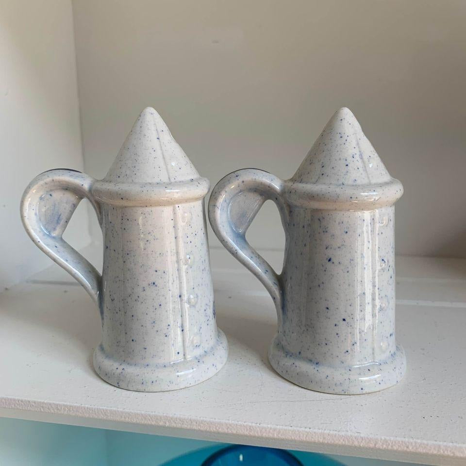 Blue & White Chicken Salt & Pepper Shakers Pair