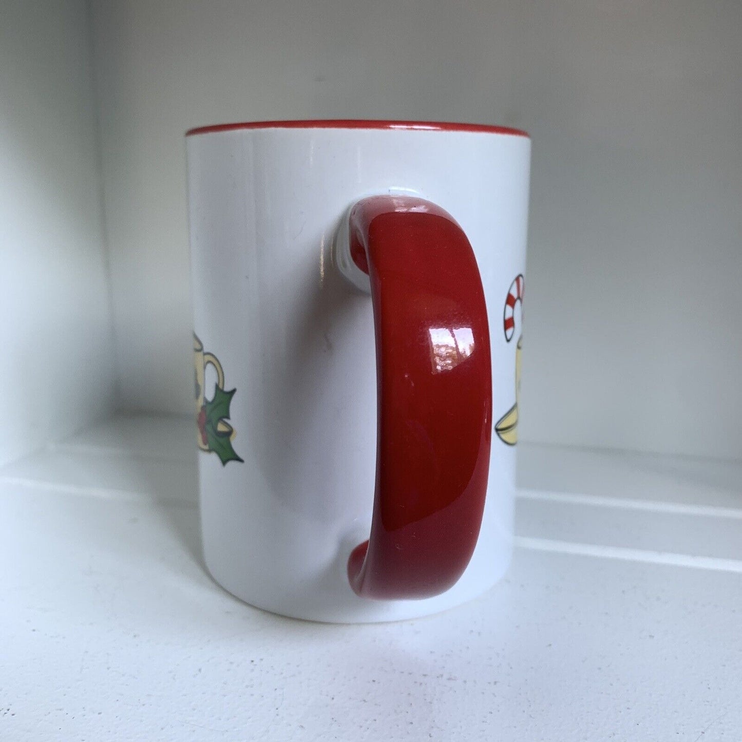 Friend's Central Perk Christmas Candy Cane Holly Large Coffee Mug Ceramic