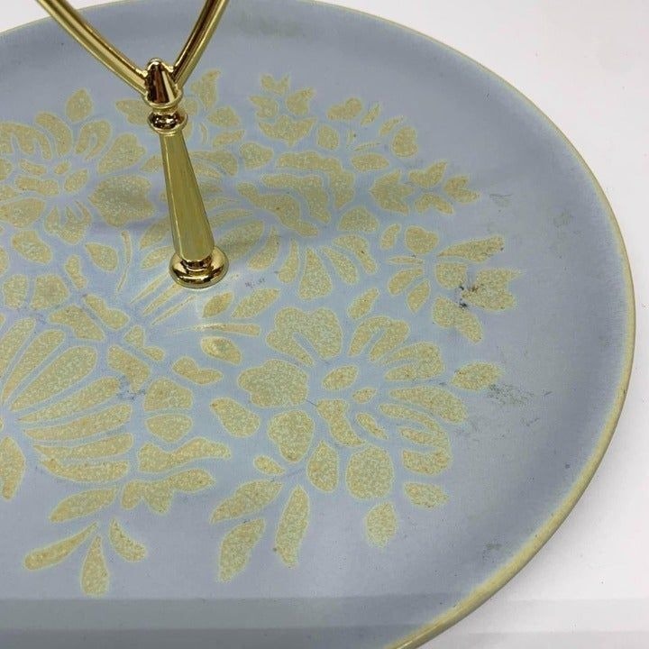 Red Wing Pottery #216 Blue Floral Tidbit Tray Plate