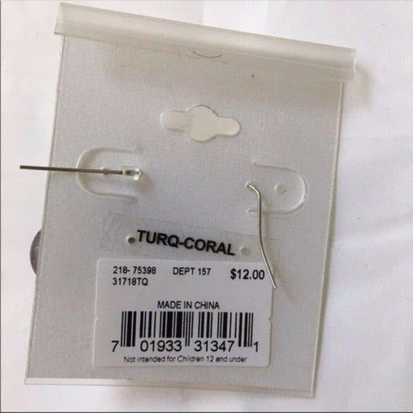 New Teal Gray Drop Earrings