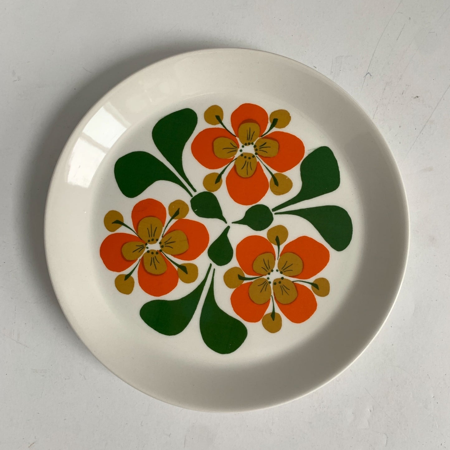 Stavangerflint Norway Rolf Dekor June Plate Orange Flowers 8.25"