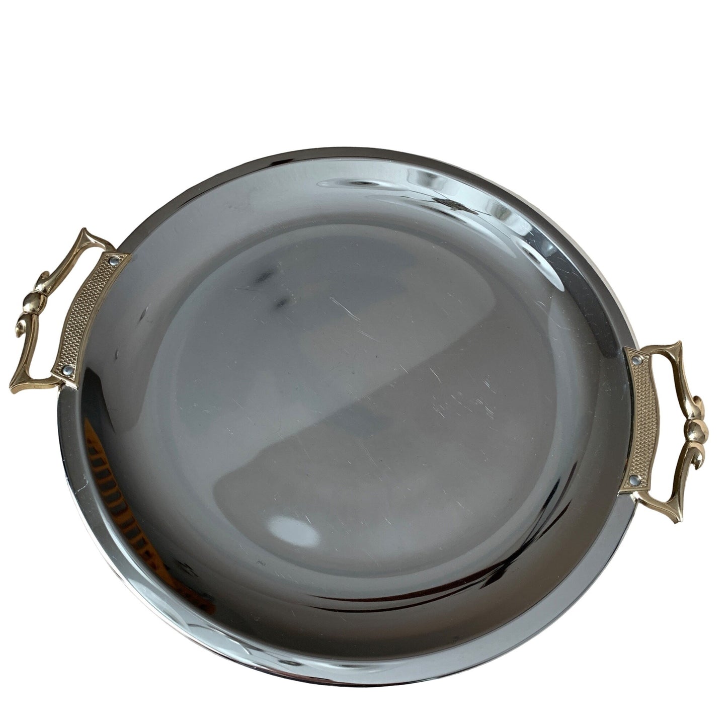 Vintage Kromex Silver Round Serving Tray 13"