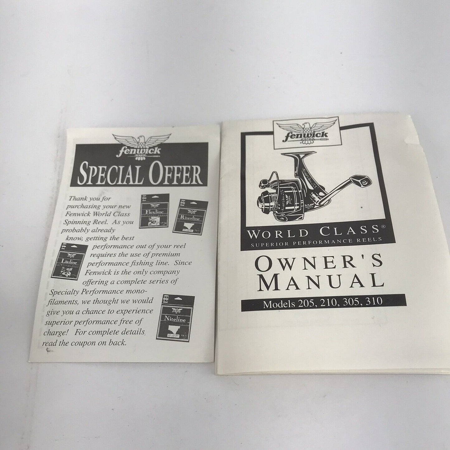 Vintage Fenwick 305 Lite Spinning Reel Box & Papers ONLY, NO REEL