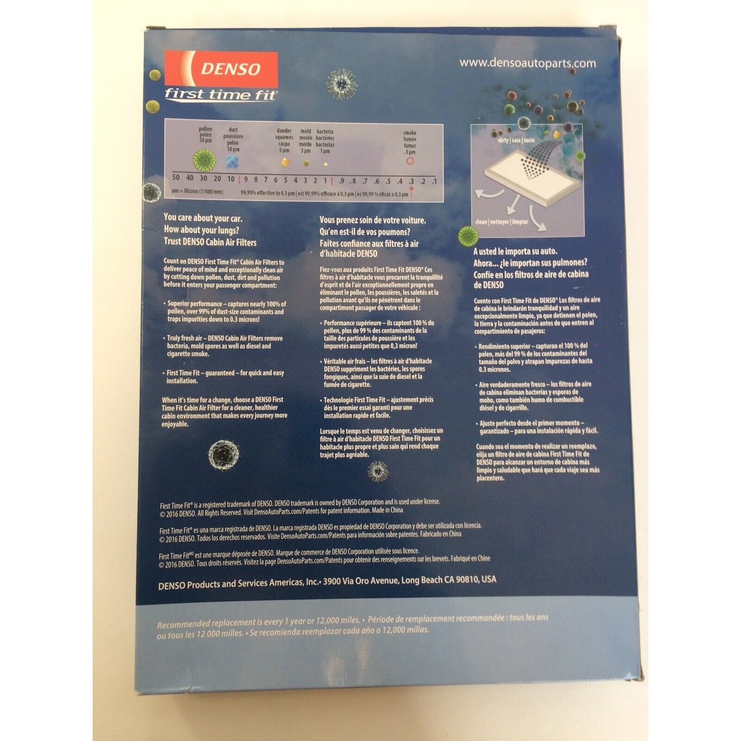 DENSO Cabin Air Filter-Particulate 453-2006 First Time Fit FREE SHIP!