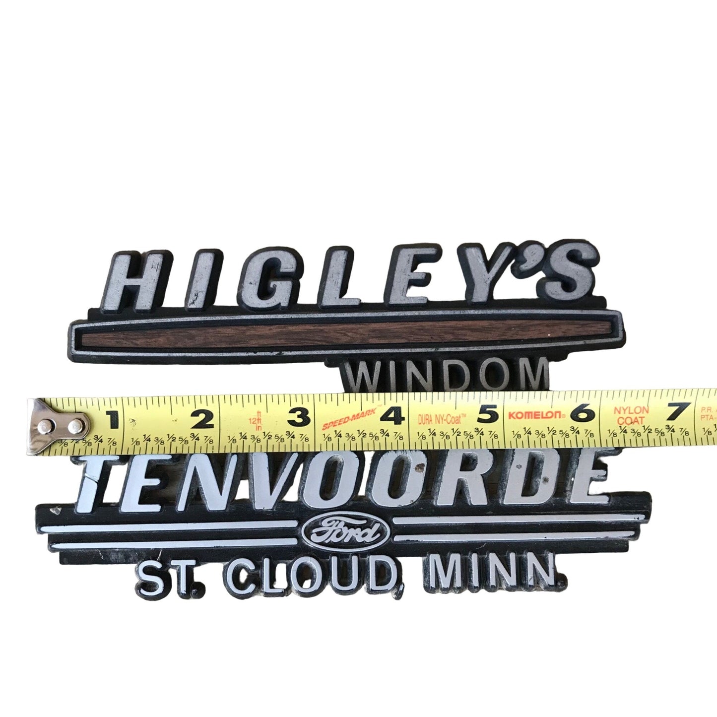 Lot 2 Vintage MN Dealership Emblems Tenvoorde Ford St Cloud & Higley’s Windom
