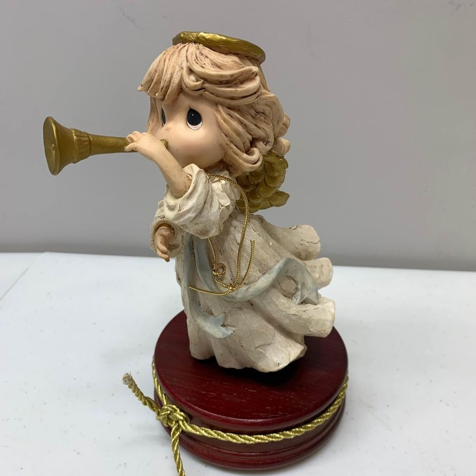 Precious Moments 181404L Angel with Trumpet Musical Silent Night In Box