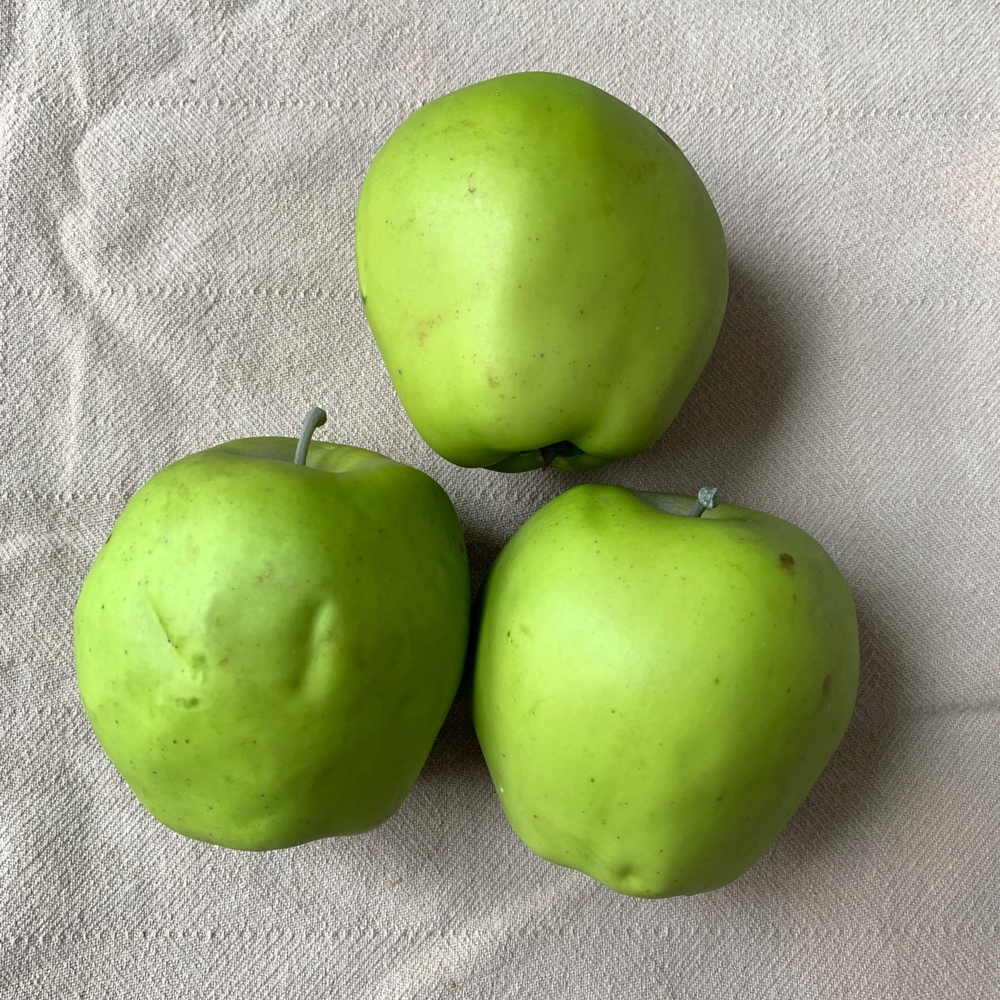 Lot of 3 Fake Faux Green Apples Realistic