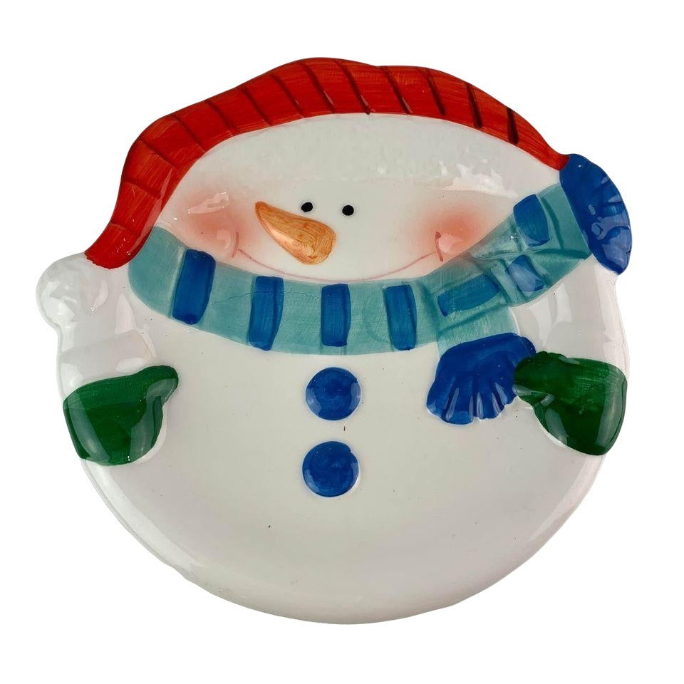 Vintage Snowman Small Decorative Plate Pacific Island