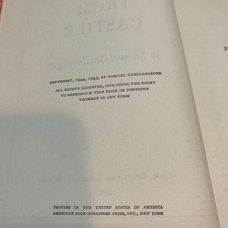 1945 Captain from Castile Samuel Shellabarger Hardcover Book