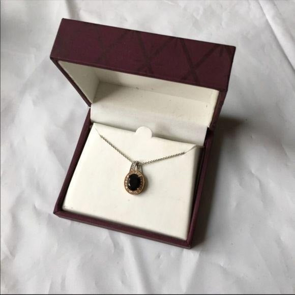 New Vintage Style Silver Black Necklace