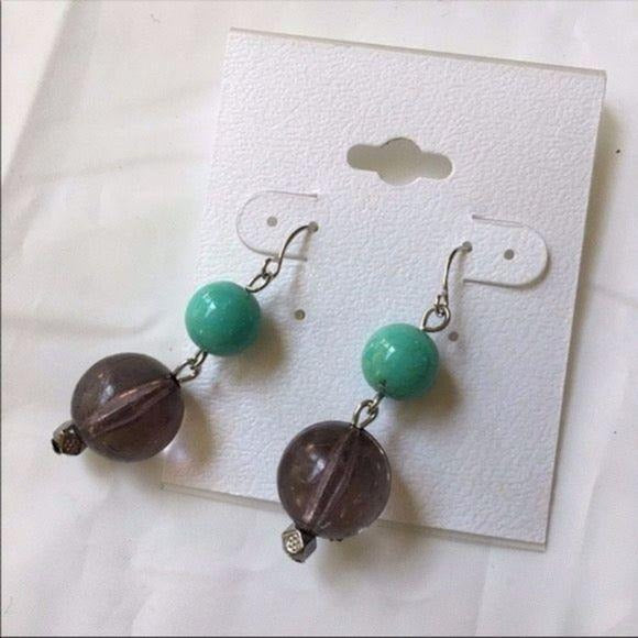 New Teal Gray Drop Earrings