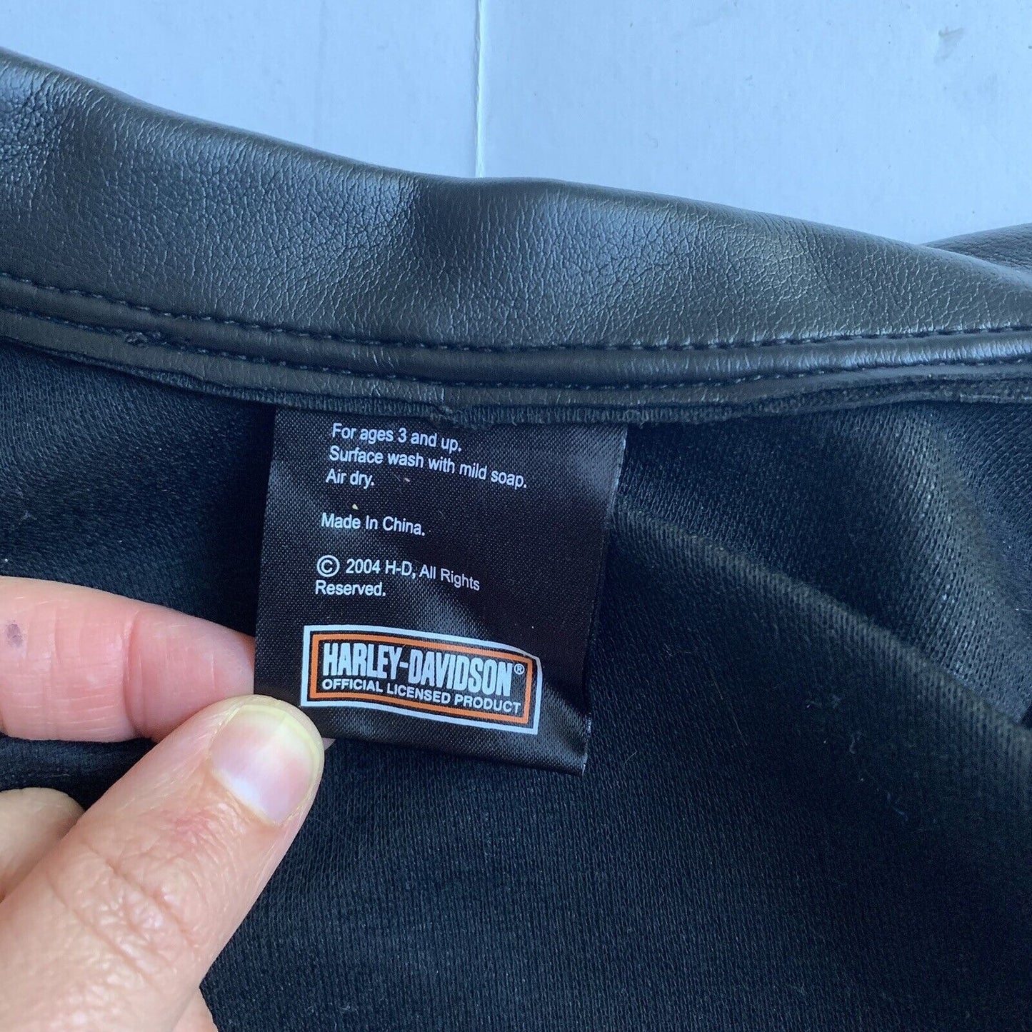 Build A Bear White Bear with Black Harley Jacket