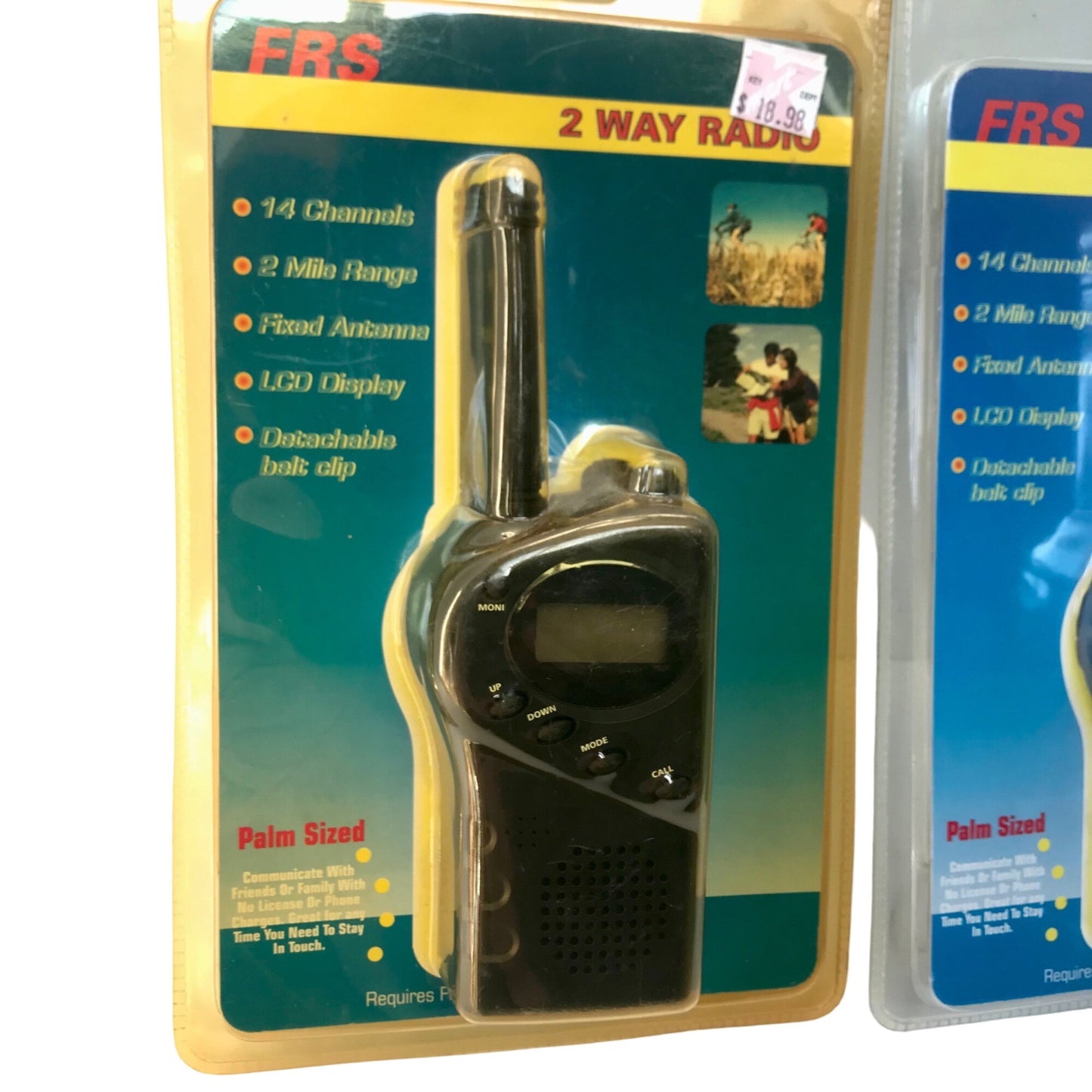 Pair Of FRS 2-Way Radios 14 Channels 2-Mile Range Walkie-talkies NOS