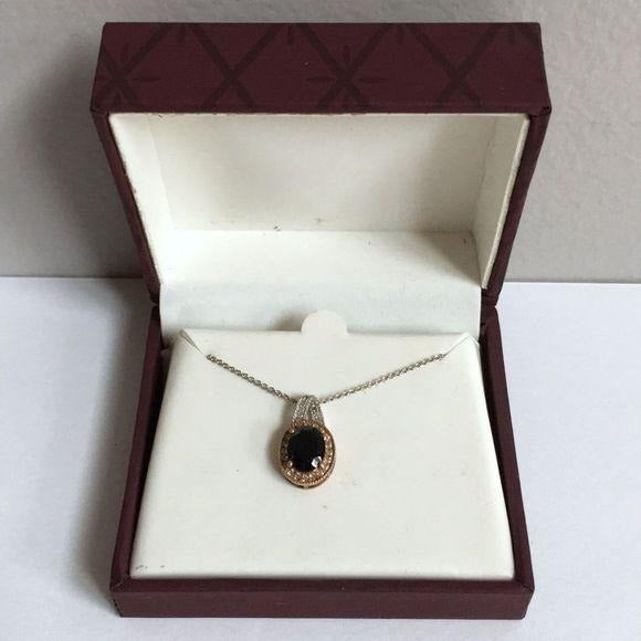 New Vintage Style Silver Black Necklace