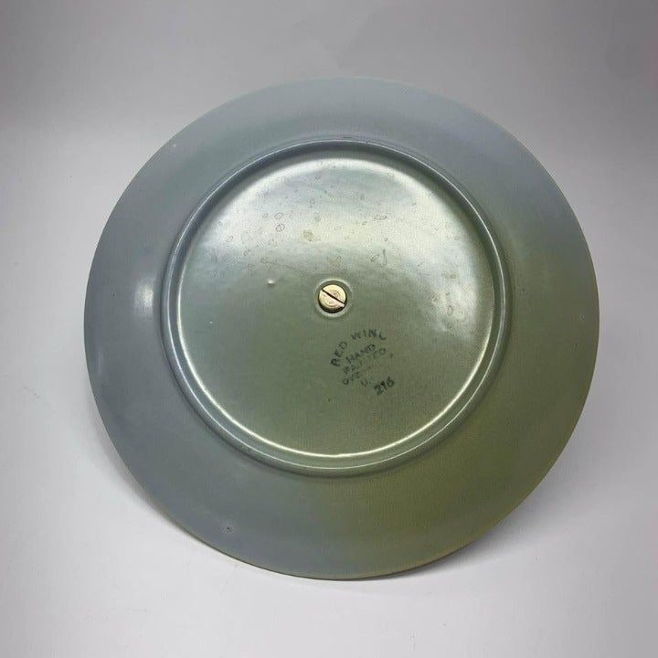 Red Wing Pottery #216 Blue Floral Tidbit Tray Plate