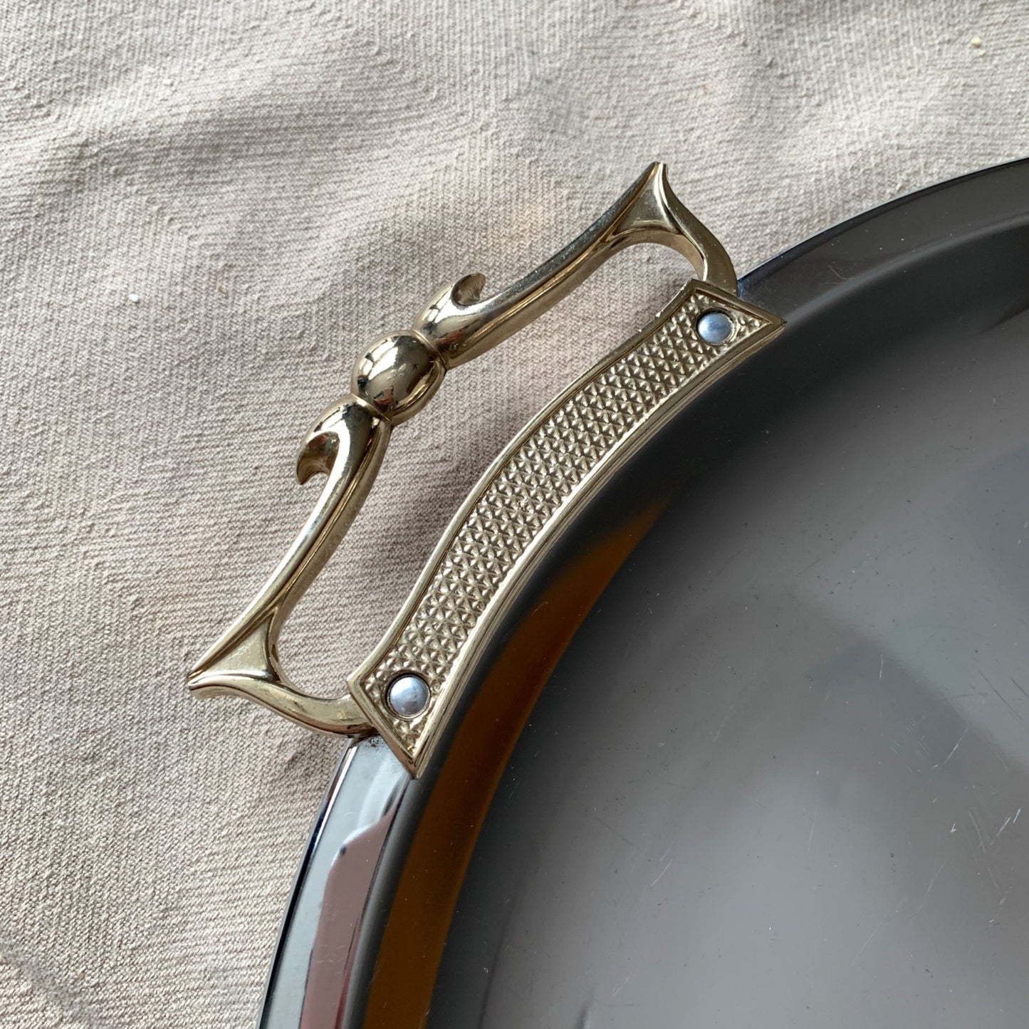 Vintage Kromex Silver Round Serving Tray 13"