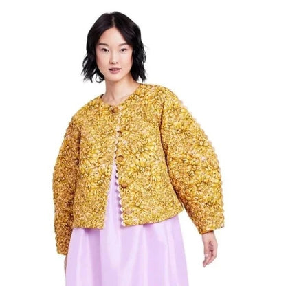 Kika Vargas x Target Mum Floral Quilted Jacket Gold Small