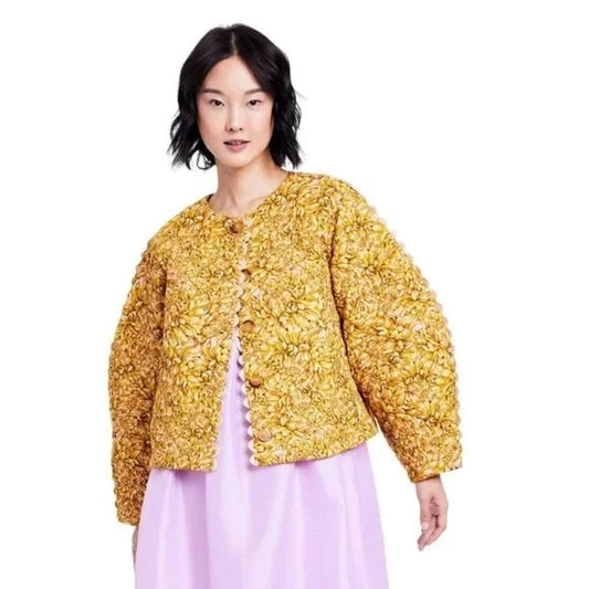 Kika Vargas x Target Mum Floral Quilted Jacket Gold Small