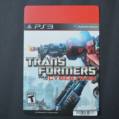 Blockbuster Backer Card PS3 Transformers War for Cybertron NO DISC