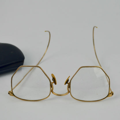Vintage American Optical 1/10 12KGF Eyeglasses AO Gold-Filled Hexagon Glasses
