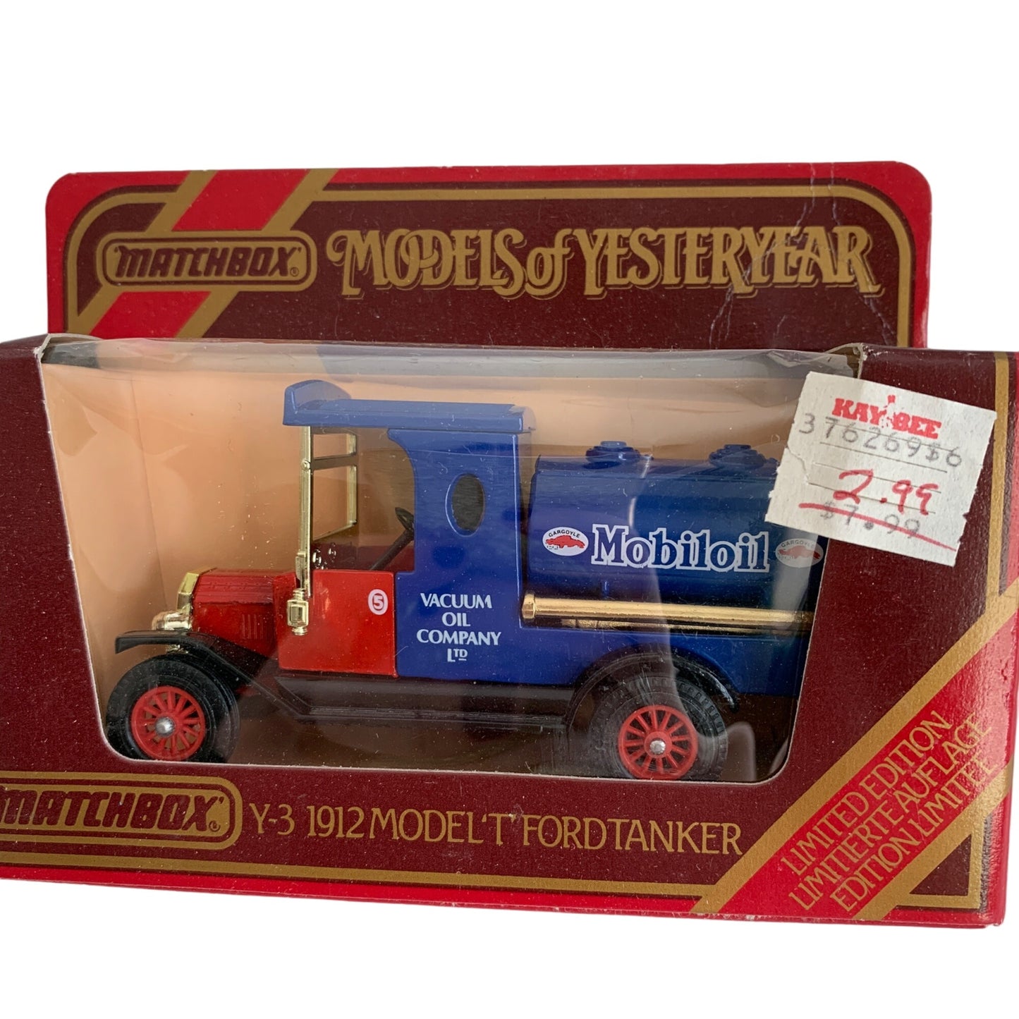 Matchbox Y-3 1912 Model T Ford Tanker Mobiloil Vintage New