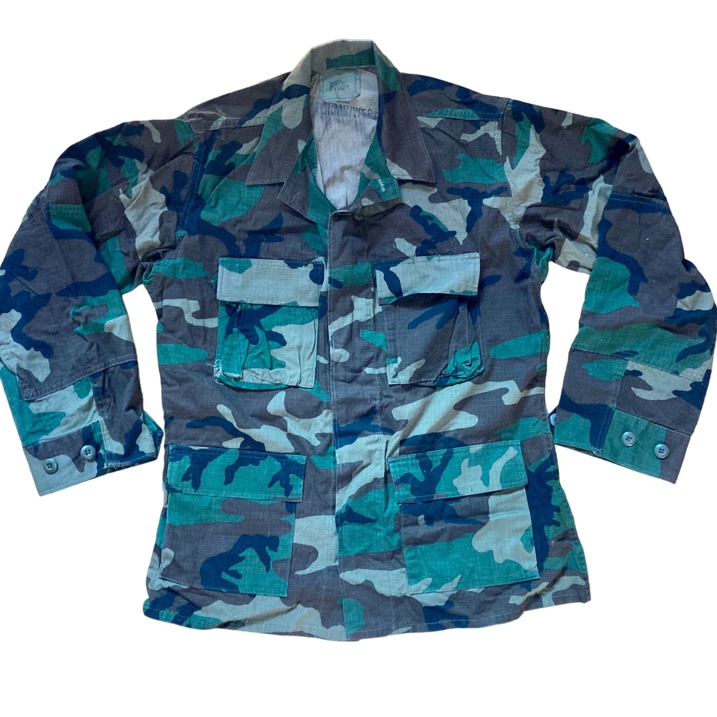 US Army BDU Shirt Top Woodland Camo MEDIUM REGULAR Coat Combat Hot Weather Jacket