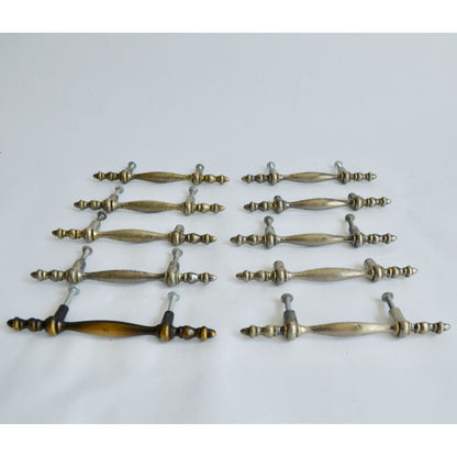Lot of 10 Vintage Drawer Pulls Handles 3" Centers Brass
