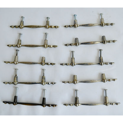 Lot of 10 Vintage Drawer Pulls Handles 3" Centers Brass