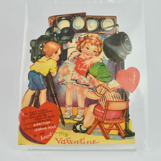 Vintage Mechanical Shirley Temple Child Star Articulating Valentine's Day Card