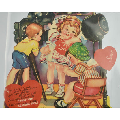 Vintage Mechanical Shirley Temple Child Star Articulating Valentine's Day Card