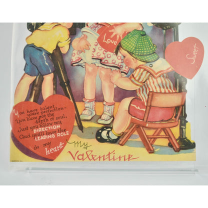 Vintage Mechanical Shirley Temple Child Star Articulating Valentine's Day Card