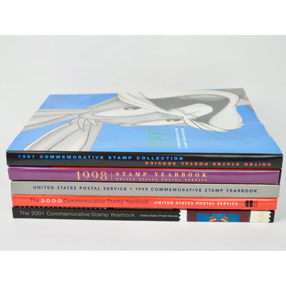 1997 1998 1999 200 2001 USPS Commemorative Stamp Collection Books Lot of 5