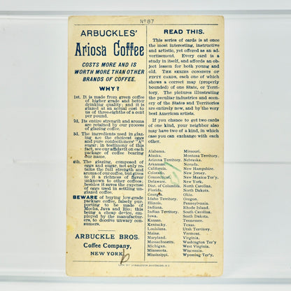 Arbuckles' Ariosa Coffee Arkansas Victorian Trading Trade Card