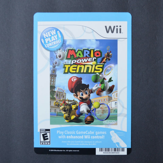 Blockbuster Backer Card Nintendo Wii Mario Power Tennis NO GAME