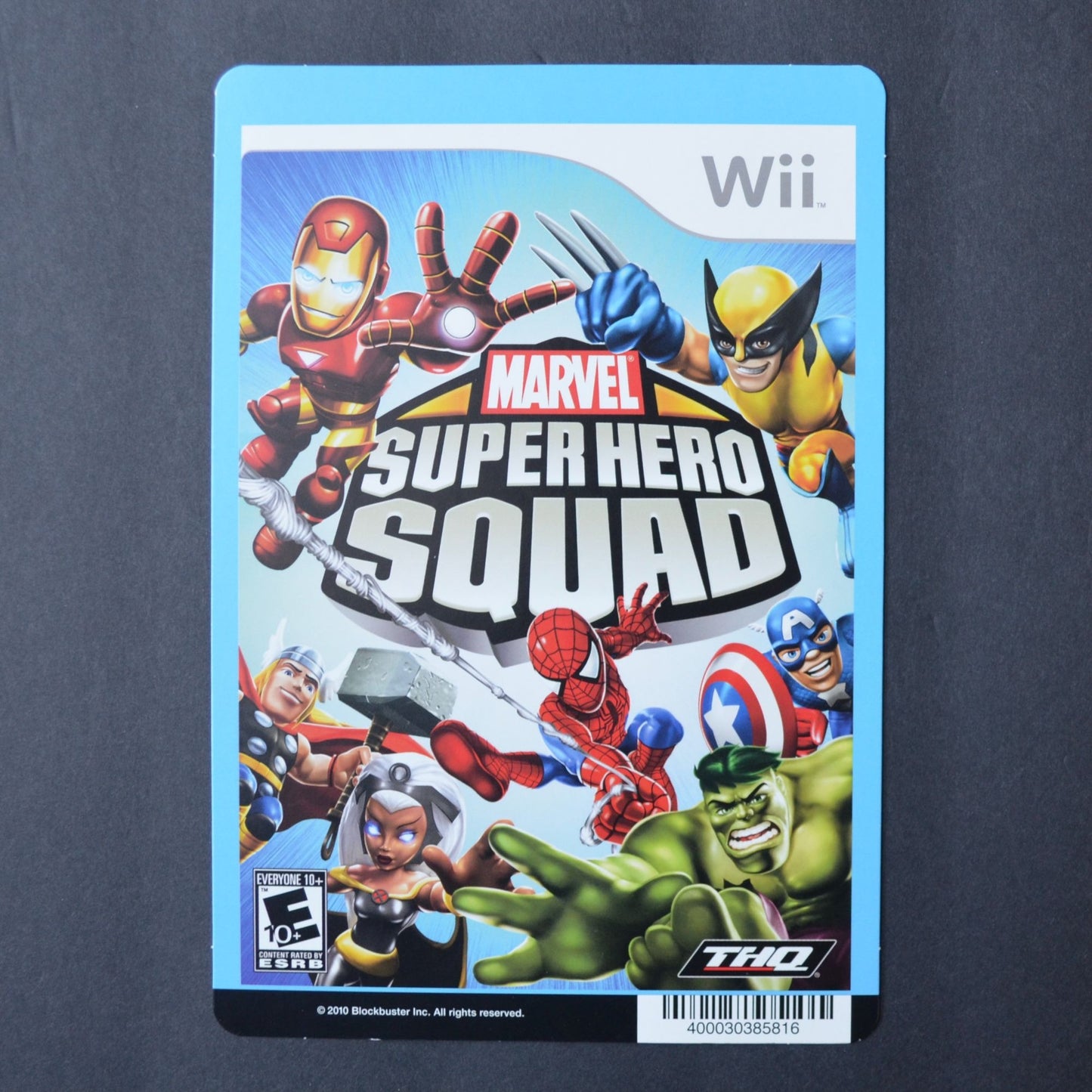 Blockbuster Backer Card Nintendo Wii Marvel Super Hero Squad NO GAME