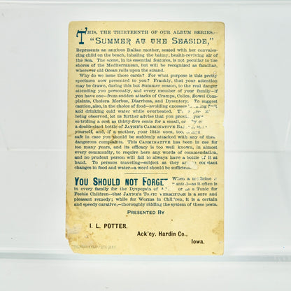 1880s Summer Seaside Tonic Card Trade Dr Victorian Jayne's Vermifuge Quack
