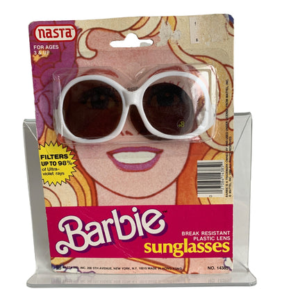 Nasta Barbie Sunglasses White Vintage 1988 Lens Popped Out New