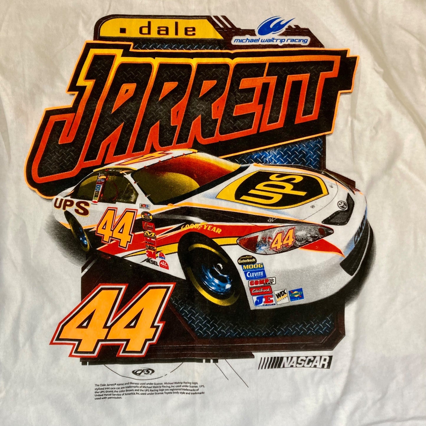 Vintage Dale Jarrett #44 NASCAR UPS Racing T-Shirt Size 2XL NEW w/ Tags!