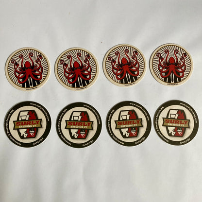 Set of 8 SURLY BREWING COMPANY Beer Coasters Octopus Minnesota MN