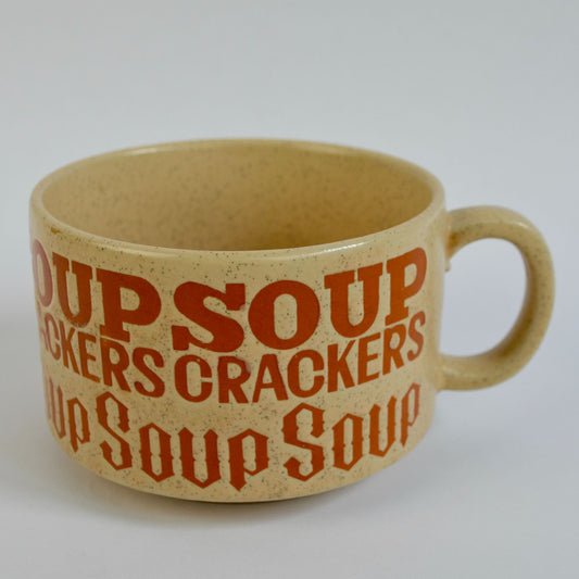 Vintage Japan Brown Speckled Soup Crackers Mug Bowl READ
