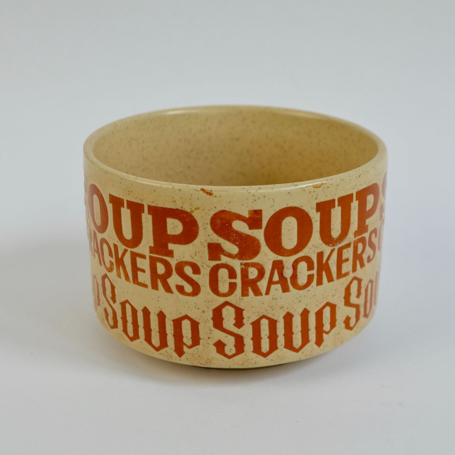 Vintage Japan Brown Speckled Soup Crackers Mug Bowl READ
