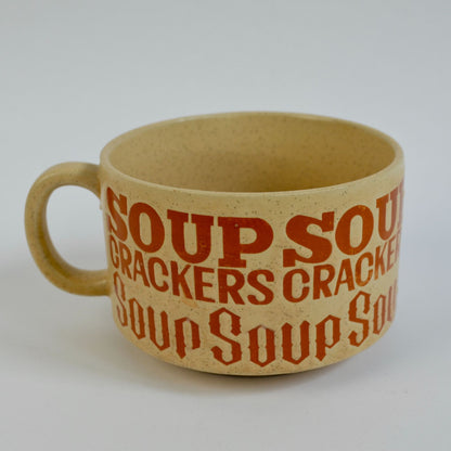 Vintage Japan Brown Speckled Soup Crackers Mug Bowl READ