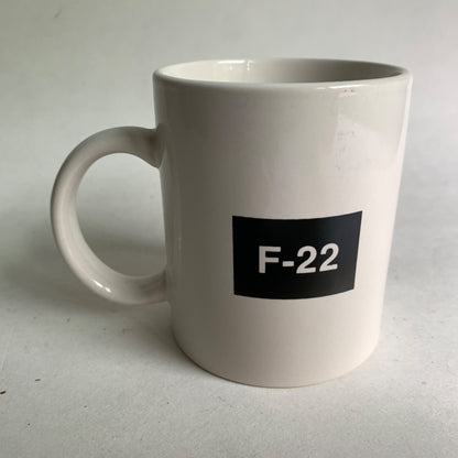 F-22 Jet Plane White Blue Ceramic Coffee Mug