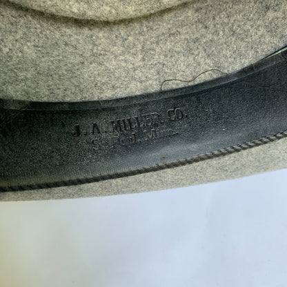 J. A. Miller Co. St. Paul MN Vintage Fedora Felt Microfelt Hat Gray Feathered Wool Size 7