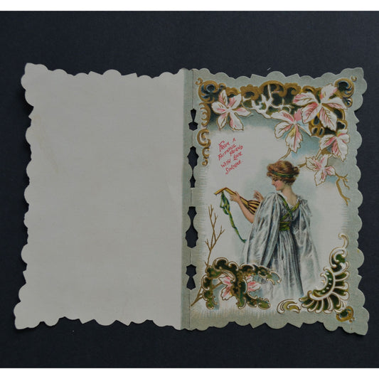 Vintage Valentine's Day Die Cut Card Faithful Friend