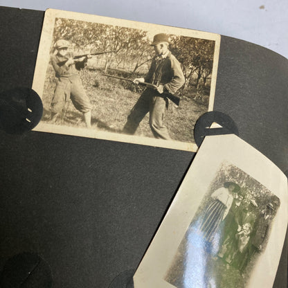 Antique Photograph Book w/ 35 Black & White Photos Automobiles, Airplane, Family