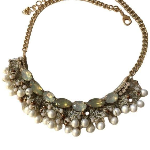 New Coco + Carmen Gold Pearl Statement Necklace