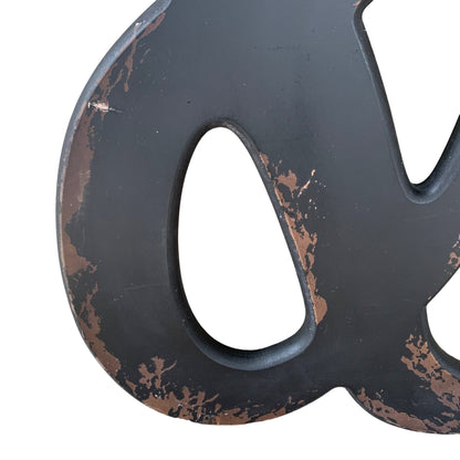 Ampersand & Black Distressed Wall Decor Hanging