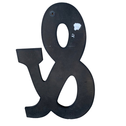 Ampersand & Black Distressed Wall Decor Hanging